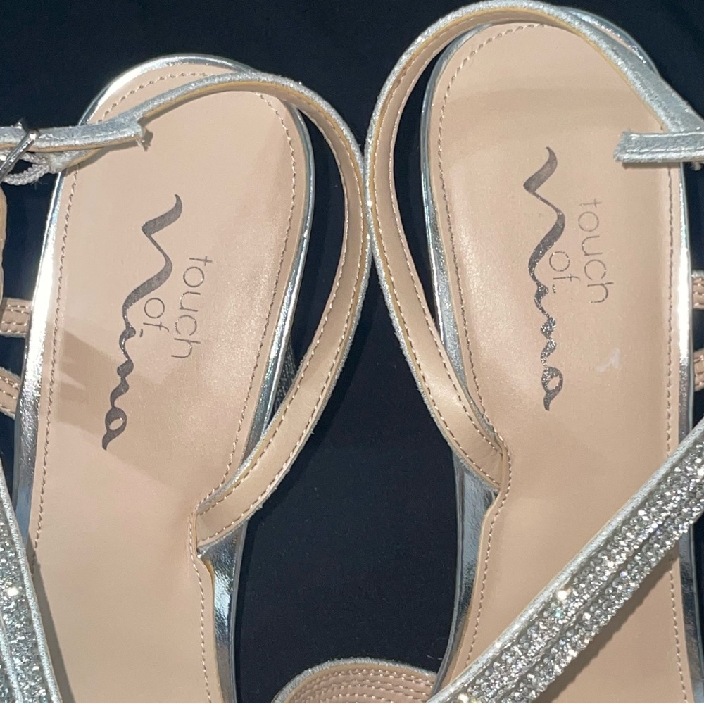 Touch of Nina Sabetha Sparkling Rhinestone Silver Heel Sandal. Sexy,Bridal - Picture 11 of 16